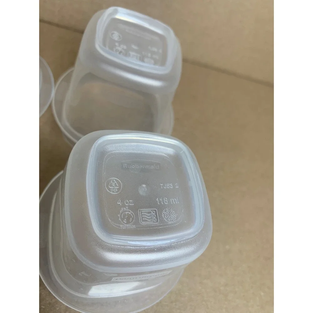 Rubbermaid TakeAlongs 4oz 118ml Small‎ Food Storage Containers Set of 4 No Lids